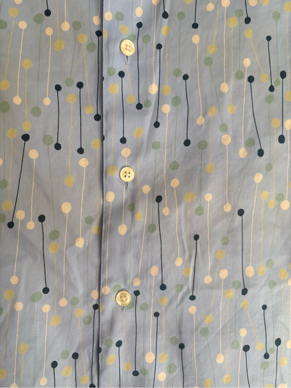 Claiborne Light Blue Short-Sleeve Button-Down with Dot & Stem Print